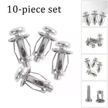 

10PCS Jack Nut With Screw Metal Petal Bolt Hollow Metal Wall Nut Suitable For Jack/Carriage Nut M5-10mm/M6-12mm Hardware Parts