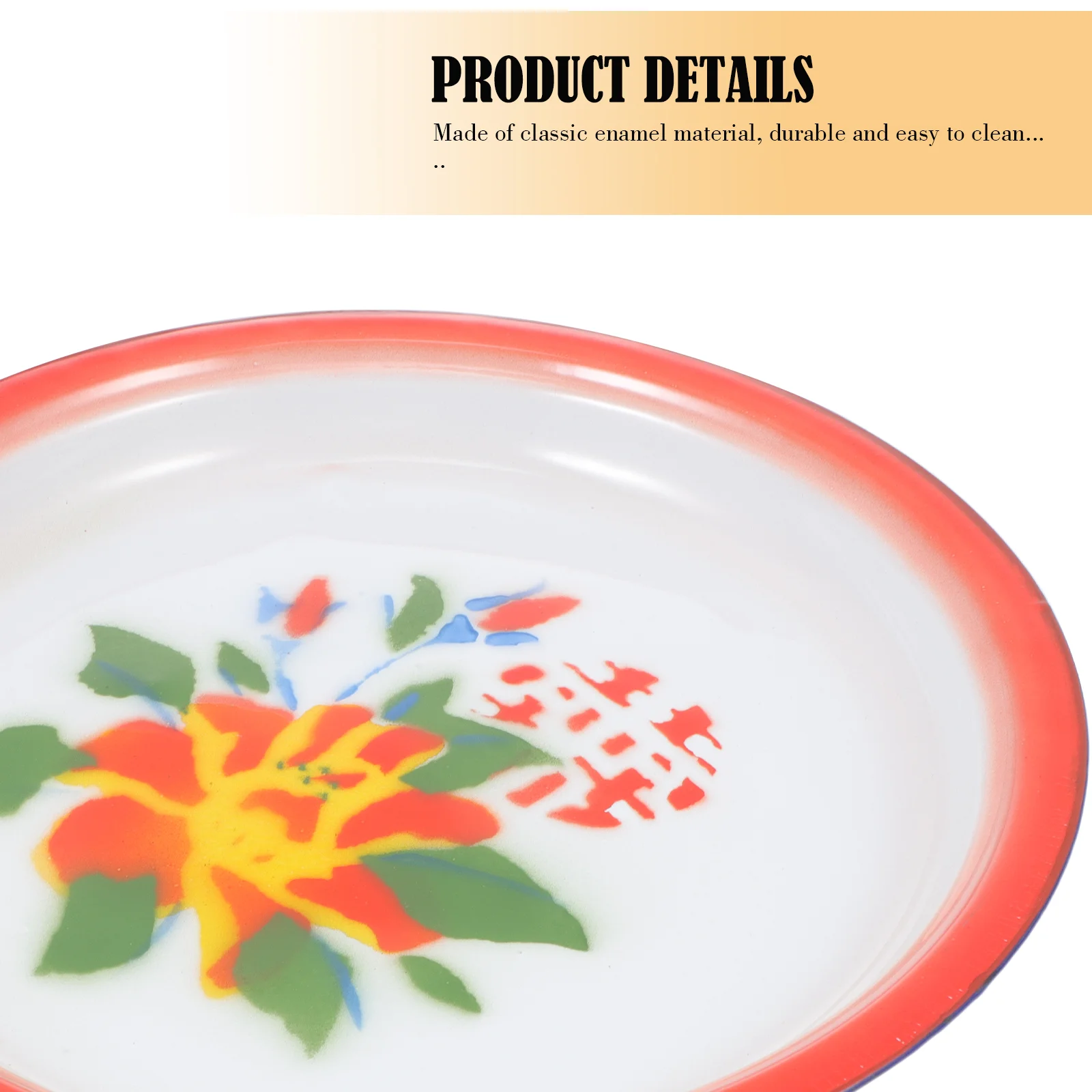 Retro Enamel Tea Tray Large Serving Plate Salad Bowl Dinner Tray Kitchen Bar Plates Enamel Food Pan Retro Decorative Dish