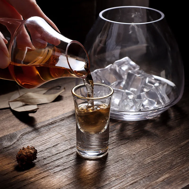 Glass Wine Pot Transparent Japanese Cooling Sake Cup Ice Jug Creative Decanter Wine Bottle Whiskey Dispenser Home Hotel Bar
