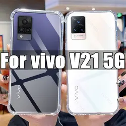 Transparent Shockproof and Anti - Scratch Clear Phone Case for Vivo V21 5G (Clear)