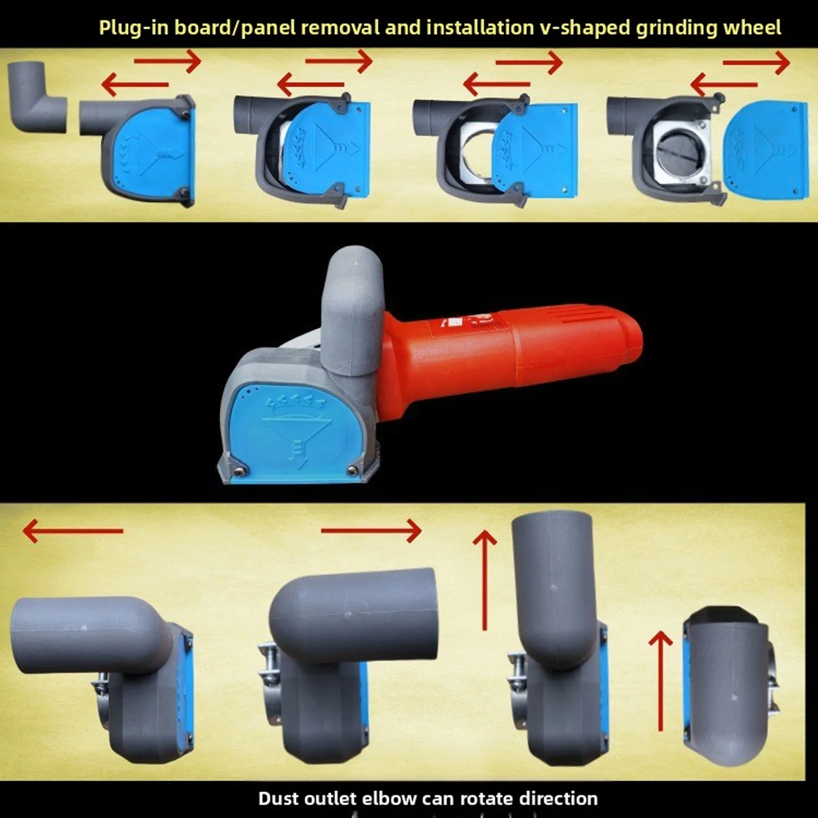 Grinding Dust Shroud Clean 4-4.5in Angle Grinder Dust Shroud Cutting High Efficiency Effective Easy To Install for Wall Floor