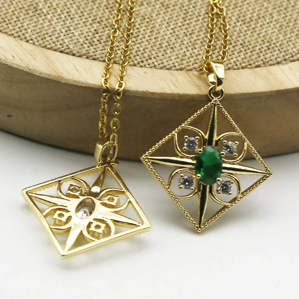 Retro Simple Stainless Steel Diamond Pendant Necklace Design Sense Temperament Light Luxury Women Clavicle Chain Fashion Jewelry