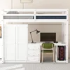 4-in-1 Full Size Loft Bed with 2 Large Drawers Wardrobe, Desk and Storage Drawers,Modern Style Daybed,Children Bed Boys Bed Gray 6