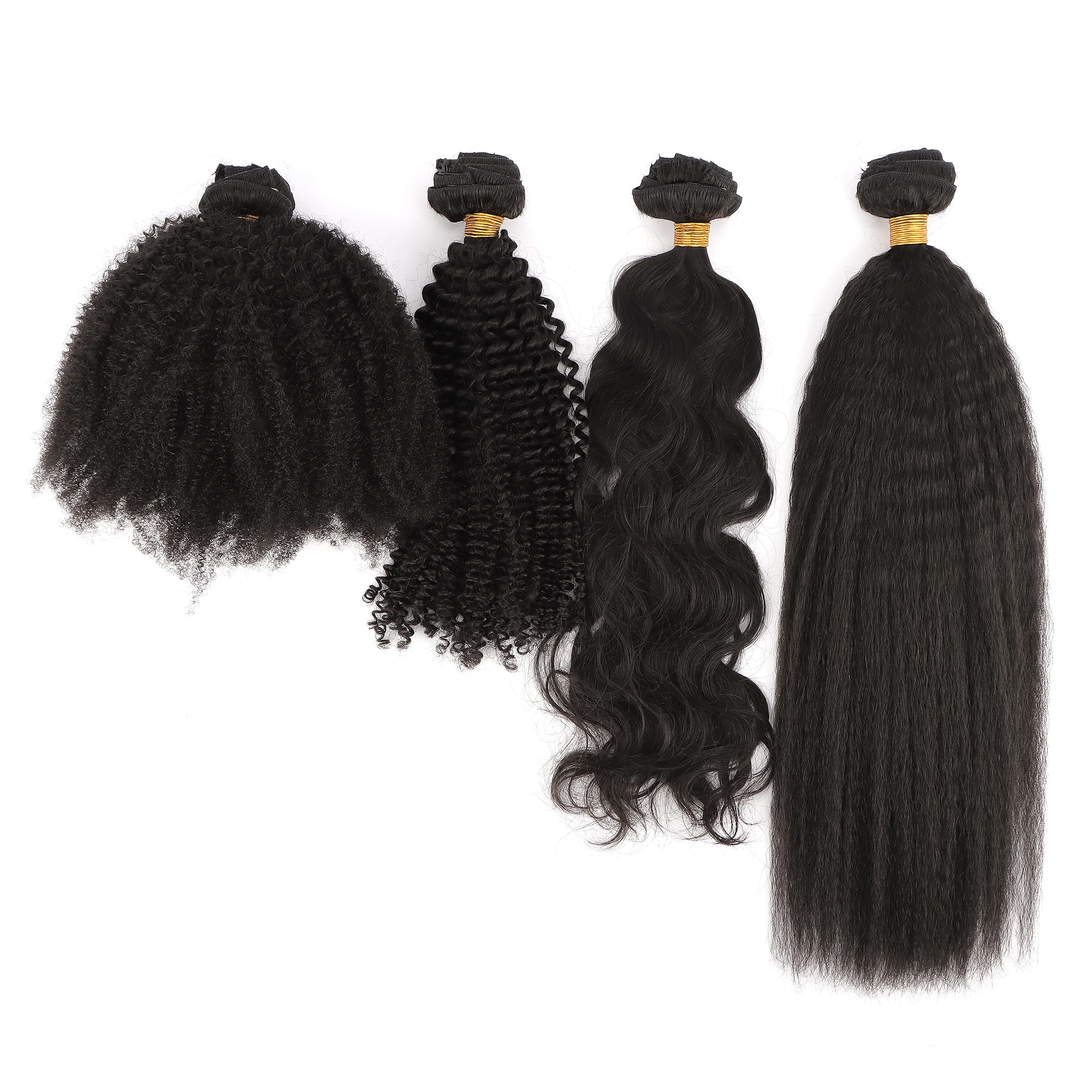 AHVAST Jerry curly 100g clip in weft hair extension natural color human hair virgin weft extensions