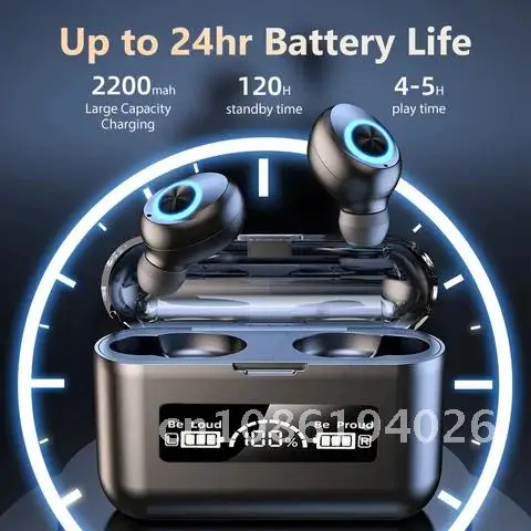 

Wireless Headphone Bluetooth 5.0 Stereo Earphone with Microphone Mini Touch TWS Earbuds Gaming Headset 2000mAh Power Bank VS F9