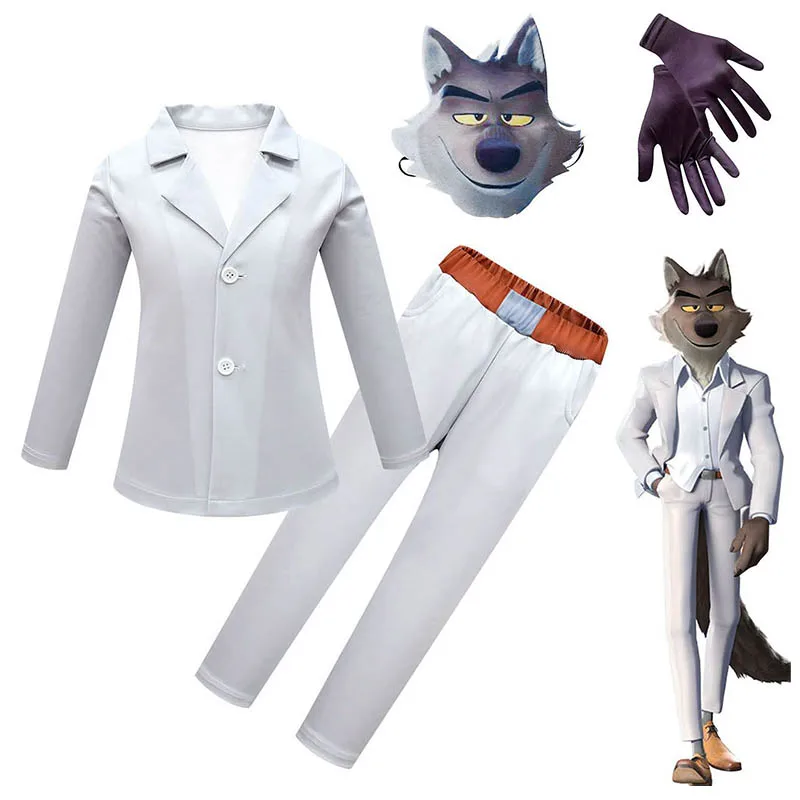 TheBadGuysMrWolfCosplayCostumeSuitsHalloweenPartyUniformsfor