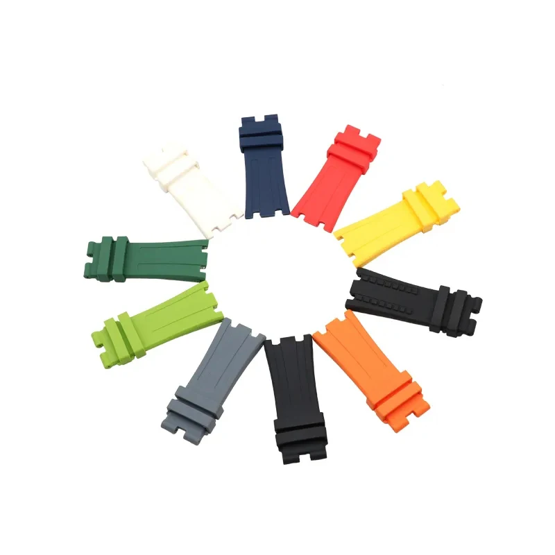 

28mm 30mm Soft Colorful Silicone Rubber Watch Strap Fashion Sport Watchband Bracelets Fits for AUDEMARS PIGUET Watch Accessories