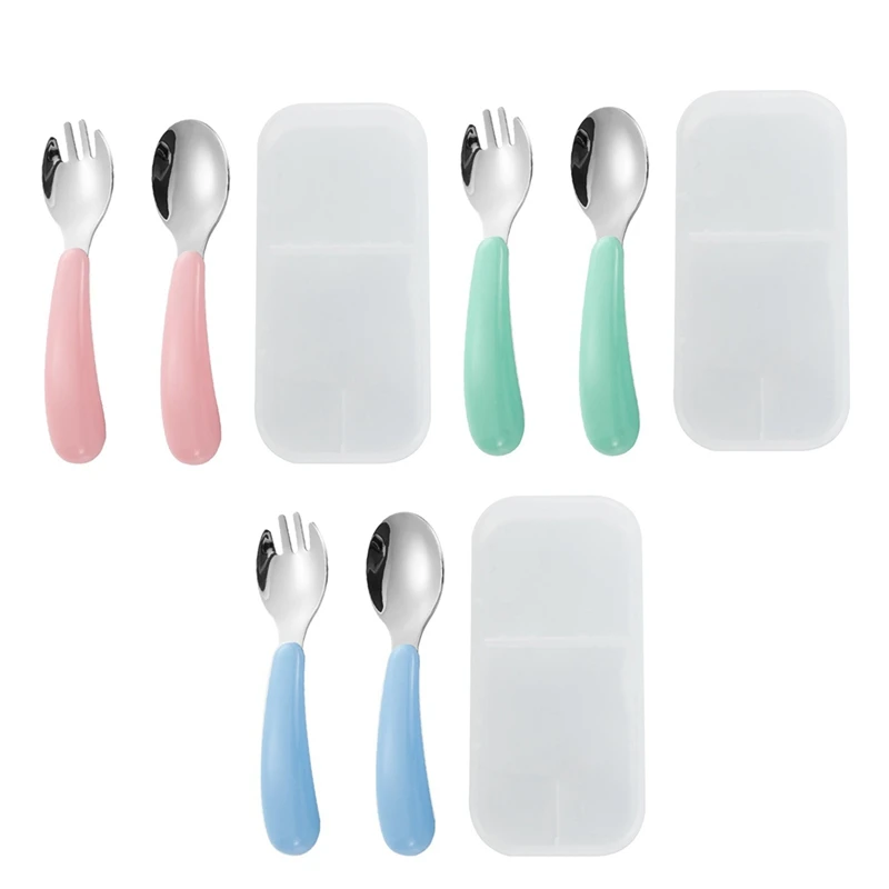 

Toddler Utensils 3 Forks & 3 Spoons,Thick Easy-Grip Handles,Perfect Length For New Self Feeders,Gentle On Gums & Teeth