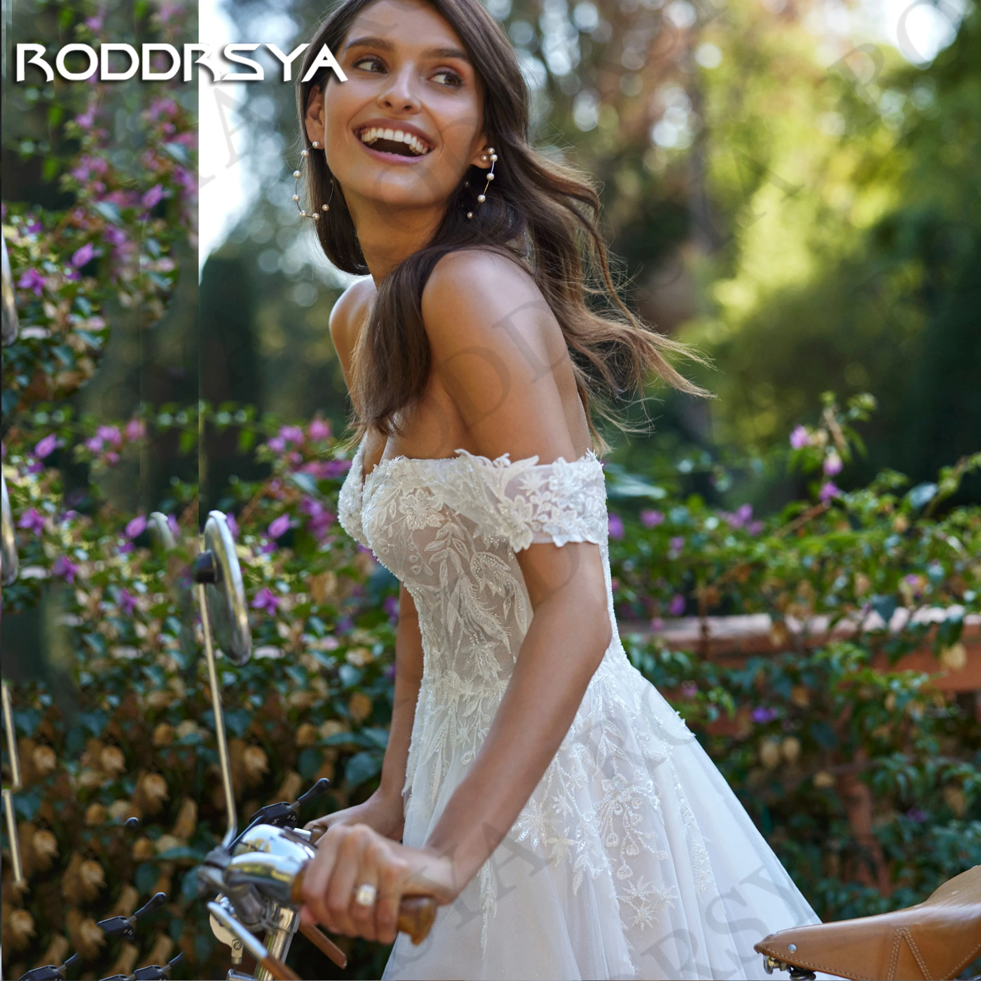 RODDRSYA Elegant Lace Off Shoulder Wedding Dress vestidos de novia Bohemian Sweetheart A Line Bridal Gown Woman Tulle Customized 4