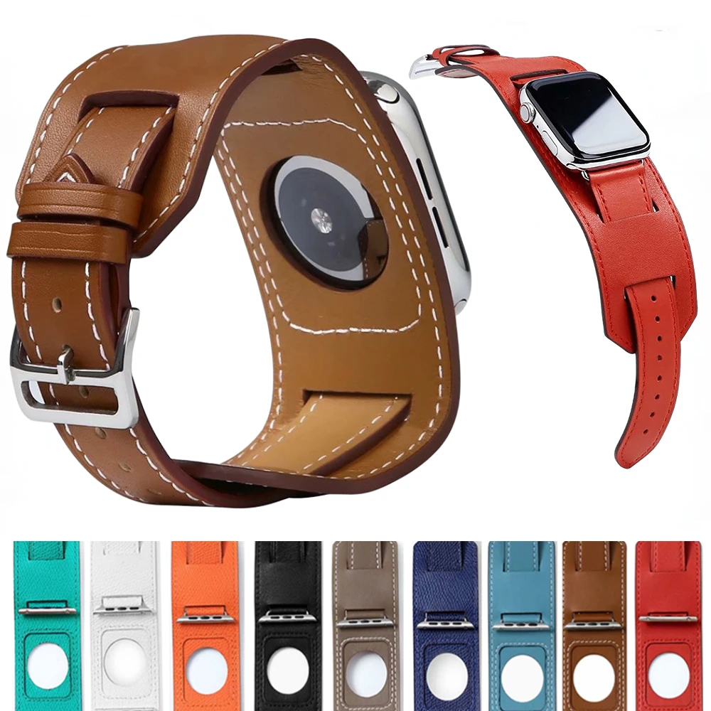Genuine Leather Watchband Apple Watchs 44 Leather Band Apple Watch