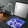 Large Size Smart Single Bowl Stainless Steel Farmhouse Kitchen Sink With Dish Washer & Drying Machine 1