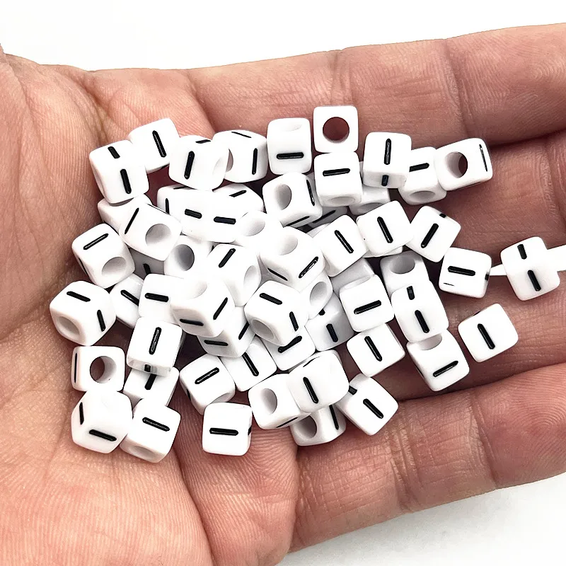 Square Letter Beads 6x6mm Acrylic Alphabet Beads N for Bracelets Jewelry  Making Keychain DIY - 100pcs