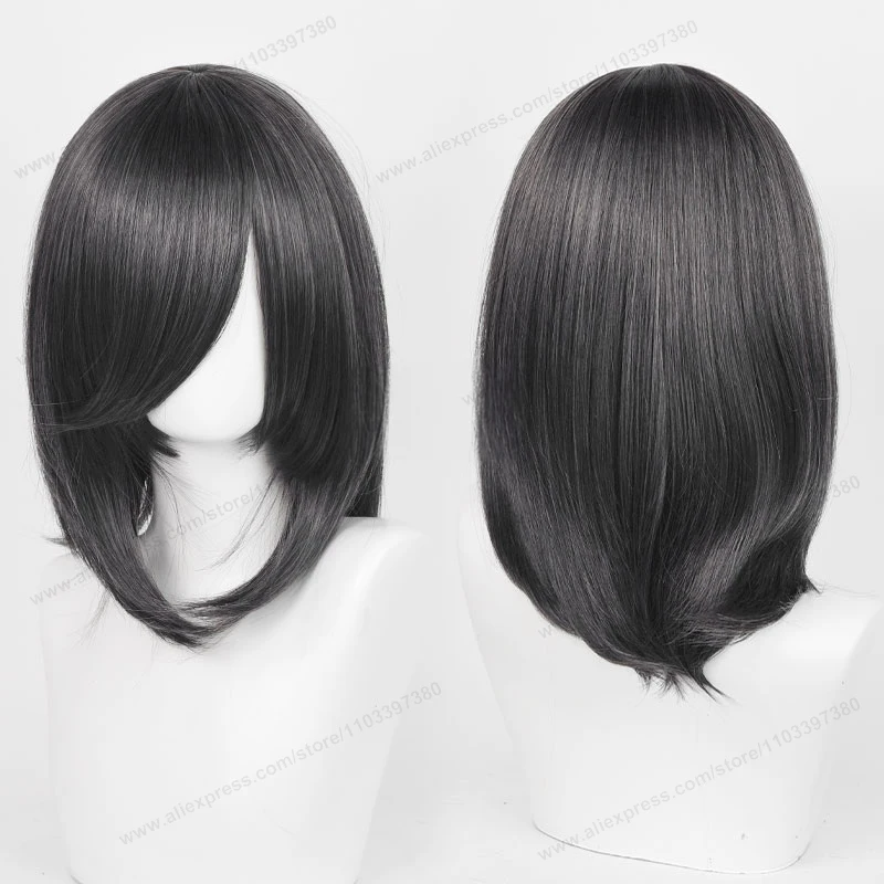 Anime 40cm Medium Basic Synthetic Bang Blond Cosplay Wig Black White Red Pink Green Brown Gold Blue Women Heat Resistant Hair