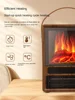220V Rongzhi retro fireplace heater, household 3D simulation flame European style heater, fast heating and remote control heater 4