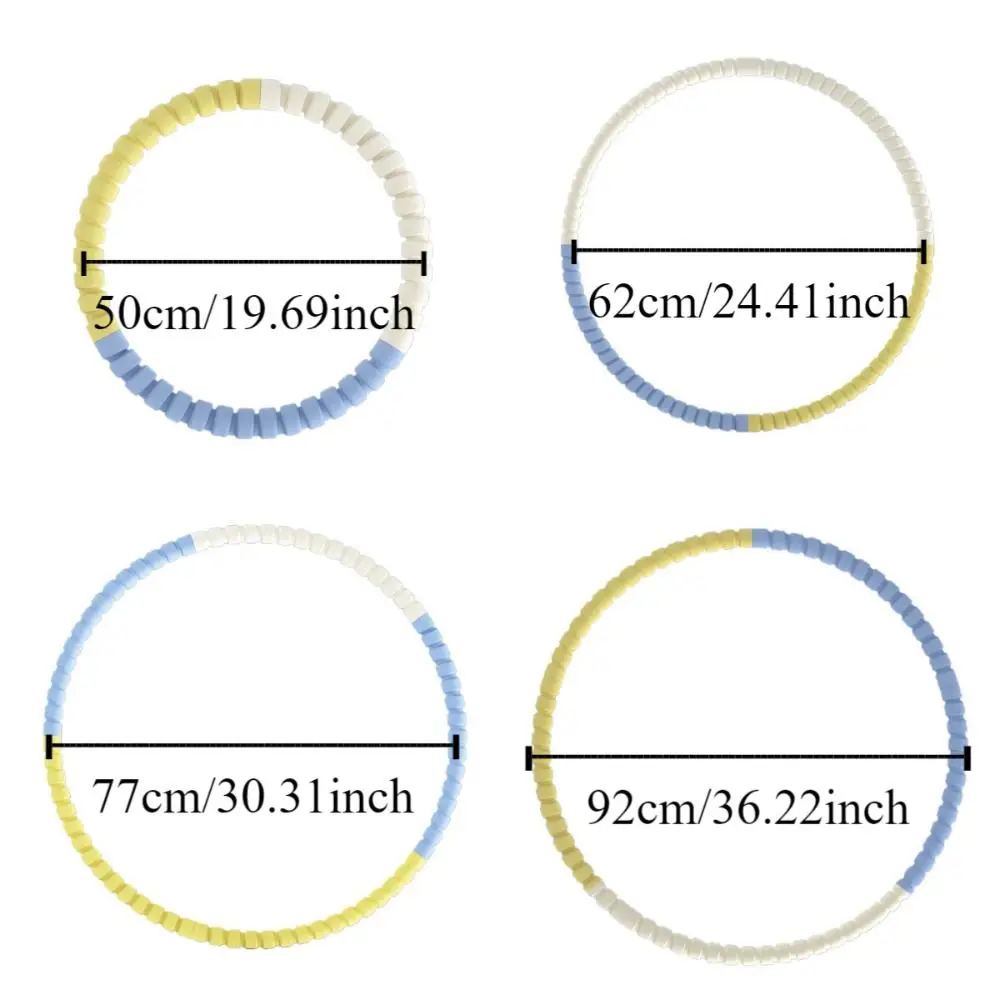 Portable Detachable Yoga Fitness Hoops Foam Padded Adjustable Weight Loss Circle Soft Massage Weighted Exercise Hoops Burning
