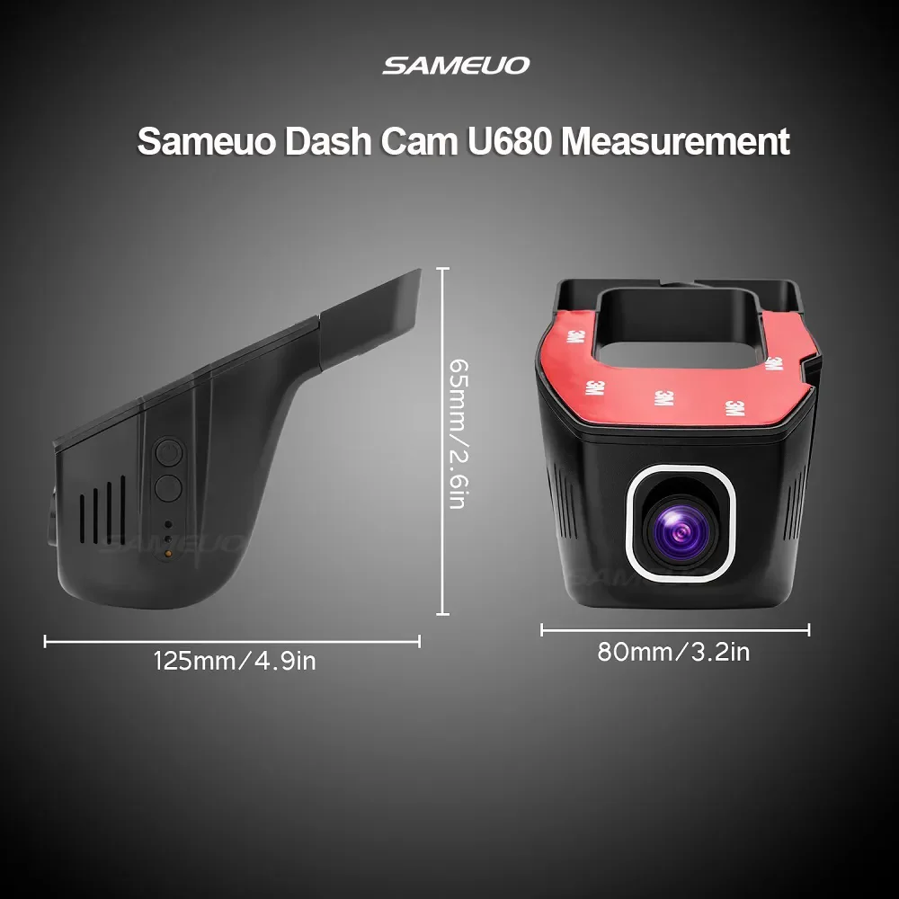 SAMEUO U800 Dash Cam WiFi GPS Dash Camera front and rear Mini Hidde full hd  1080P Super Night Vision DVR 360 Rotation for Cars - AliExpress