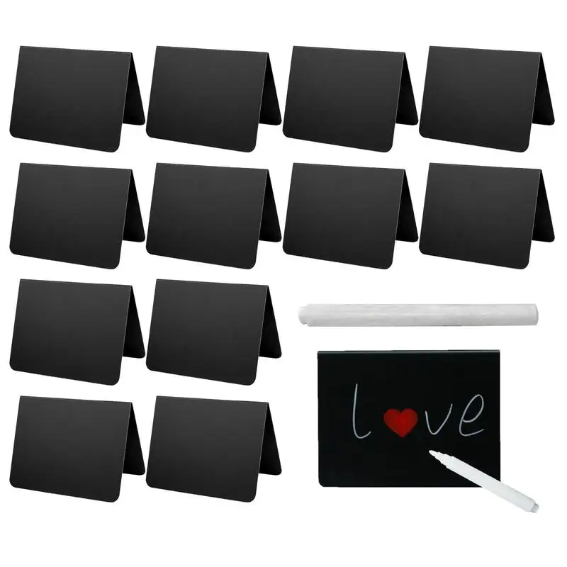 Food Display Signs 12pcs Food Message Chalkboard With 1pc White Pen Black Chalkboard For Display Place Name Business