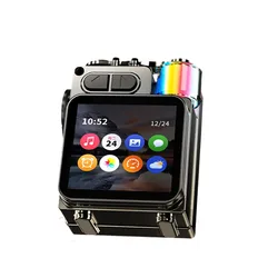 Smart Touchscreen Bluetooth Speaker - Portable Wireless Audio Player with Hands - free Calling and App Control (Black)