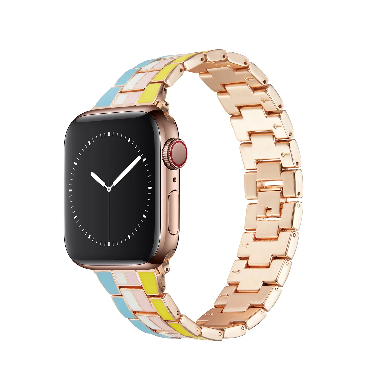 Metal Strap for Apple Watch Band Series 9 8 7 45mm 44mm 40mm Rainbow Colors Stainless Steel for Iwatch 6 5 4 SE 3 42mm 38mm Band