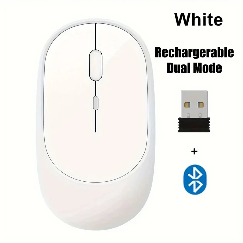 Rechargeable Dual Mode Wireless Mouse with Silent Clicks