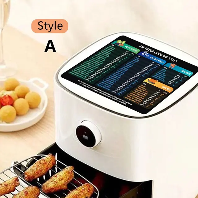 Levegő Sütő Tartozékok, Mágneses Csaló Lap, Air Fryer Diagram Mágneslemez- Gyors Referencia Útmutató A Főzéshez - Image 3