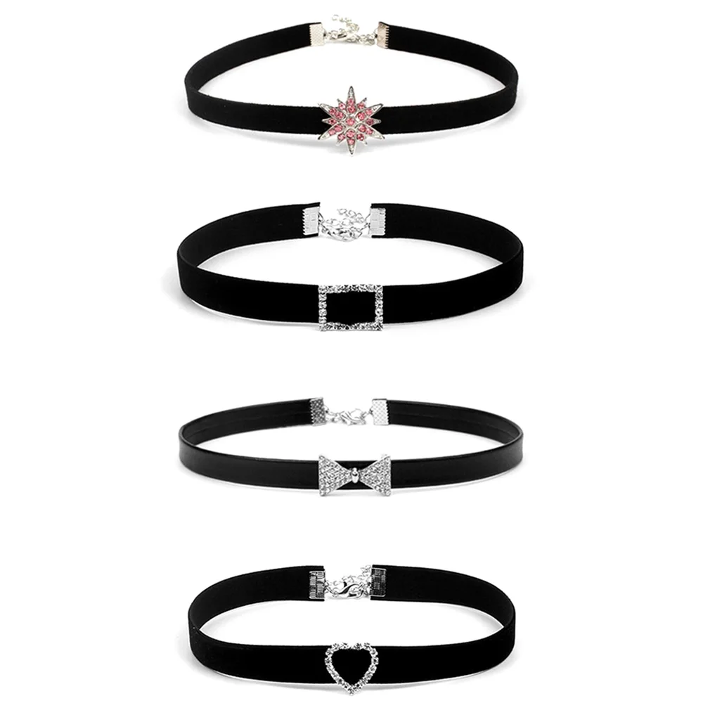 Choker Necklace Leather Gothic Chocker Necklace Vintage Black