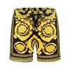 Summer New Style Men Short With Pockets Golden Print Men's Swim Trunks High Quality Quick Dry Beach Swiming 1