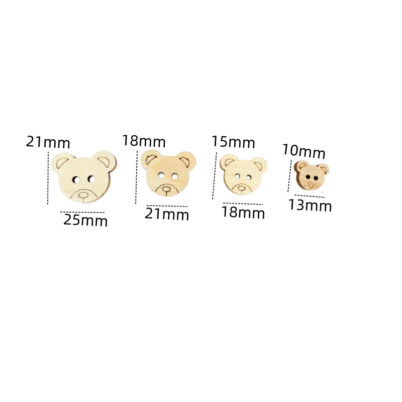 나무 곰 단추 바느질 단추 사랑스러운 수제 선물 장 미니 나무 단추 DIY 디자인 의류 스크랩북킹용