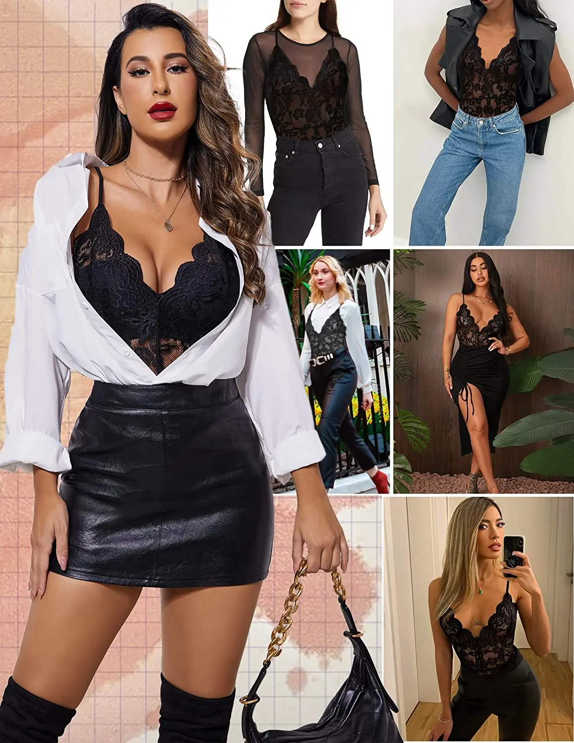 Fashion Pregnant Women One Piece Lingerie Deep V Teddy Sexy Lace Bodysuit