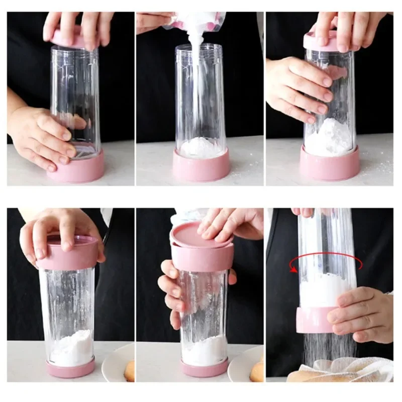 Stainless Steel Flour Sifter Handheld Manual Flour Powder Icing Sugar Sifter Cup Baking Pastry Tool