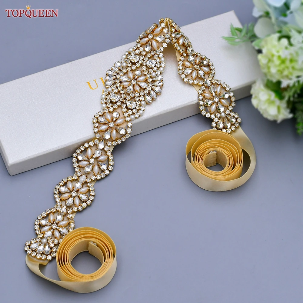 Bridal Belt Silver Gold Rhinestone Beaded Jewelry for Women Female Dresses Decoration Accessories S161