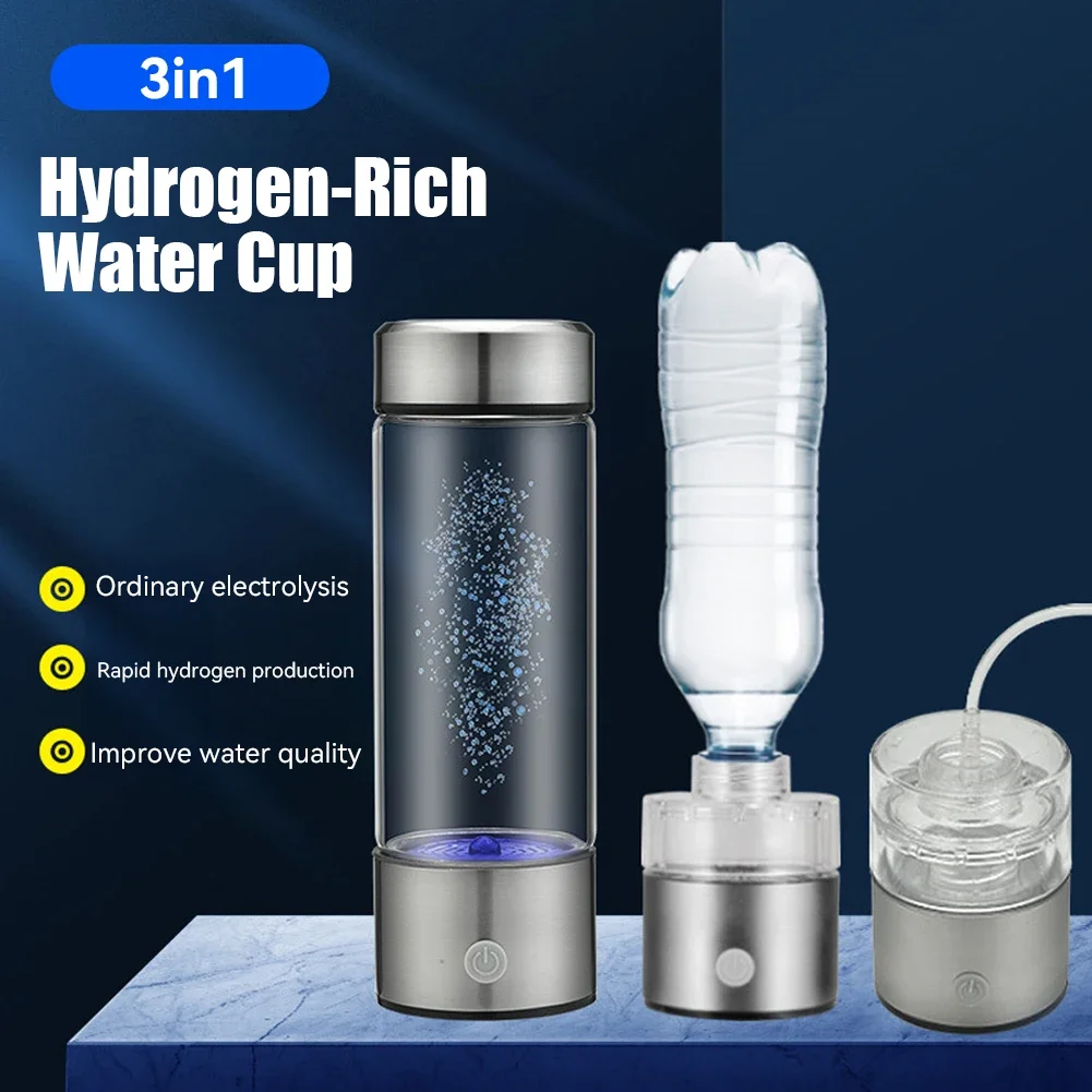 Alkaline Hydrogen Water Ionizer Bottle - USB Rechargeable Antioxidant Generator