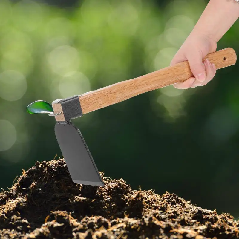 Description Picture 2 of itemIron Gardening Cultivator Manual Wooden Handle Agriculture Hoe Vegetable Farming Tool Weeding Hoe