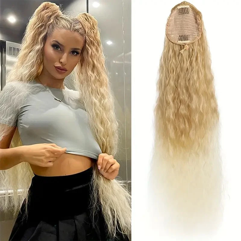 最高級人毛100%ブロンド ウェーブ ロングエクステンション 最高級人毛100%ブロンド ウェーブ ロングエクステンション