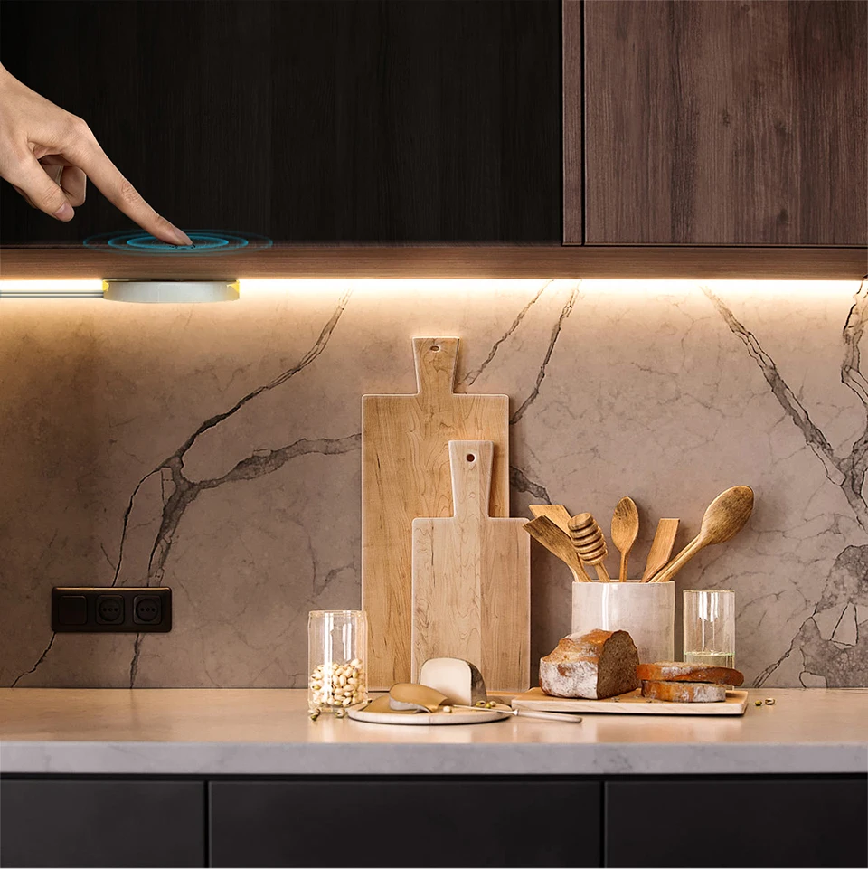 Description Picture 2 of itemHand Scan Induction and Touch Dimming Neon COB LED Strip Light 24V Waterproof LED Tape Lamp Bedroom Kitchen Cabinet Lighting 10m