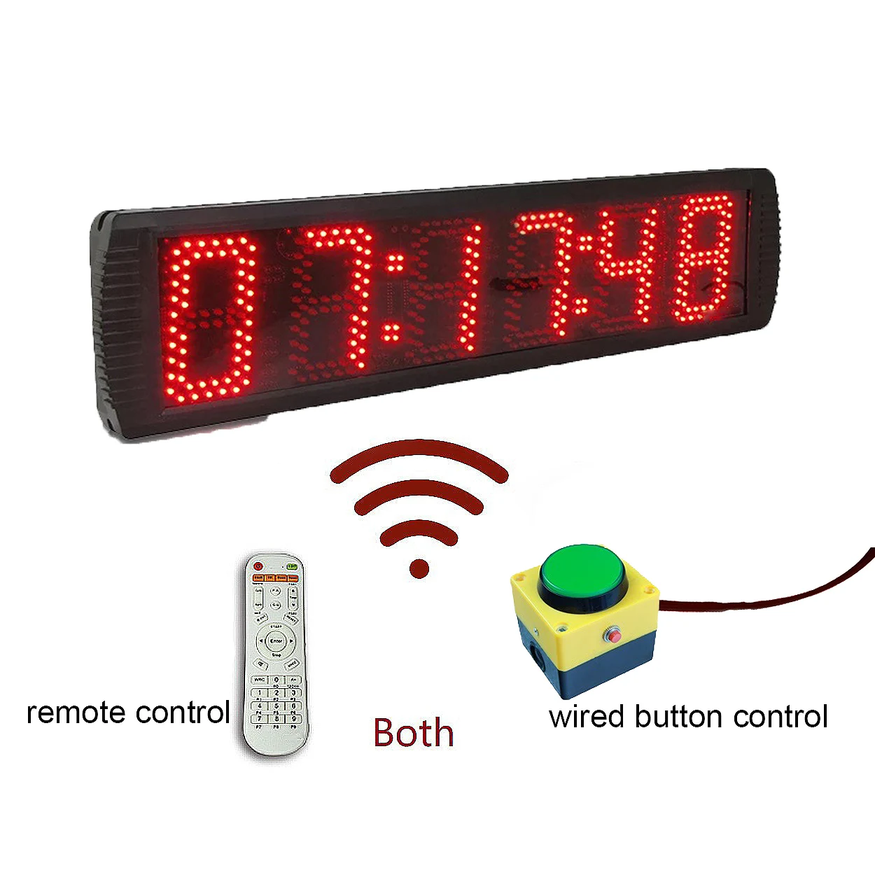 

LED Race Timing Clock for Running Event, Gym Timer for Countdown or Count Up,12-24 Hour Real Time Clock, 5 Inch, 6-Digit