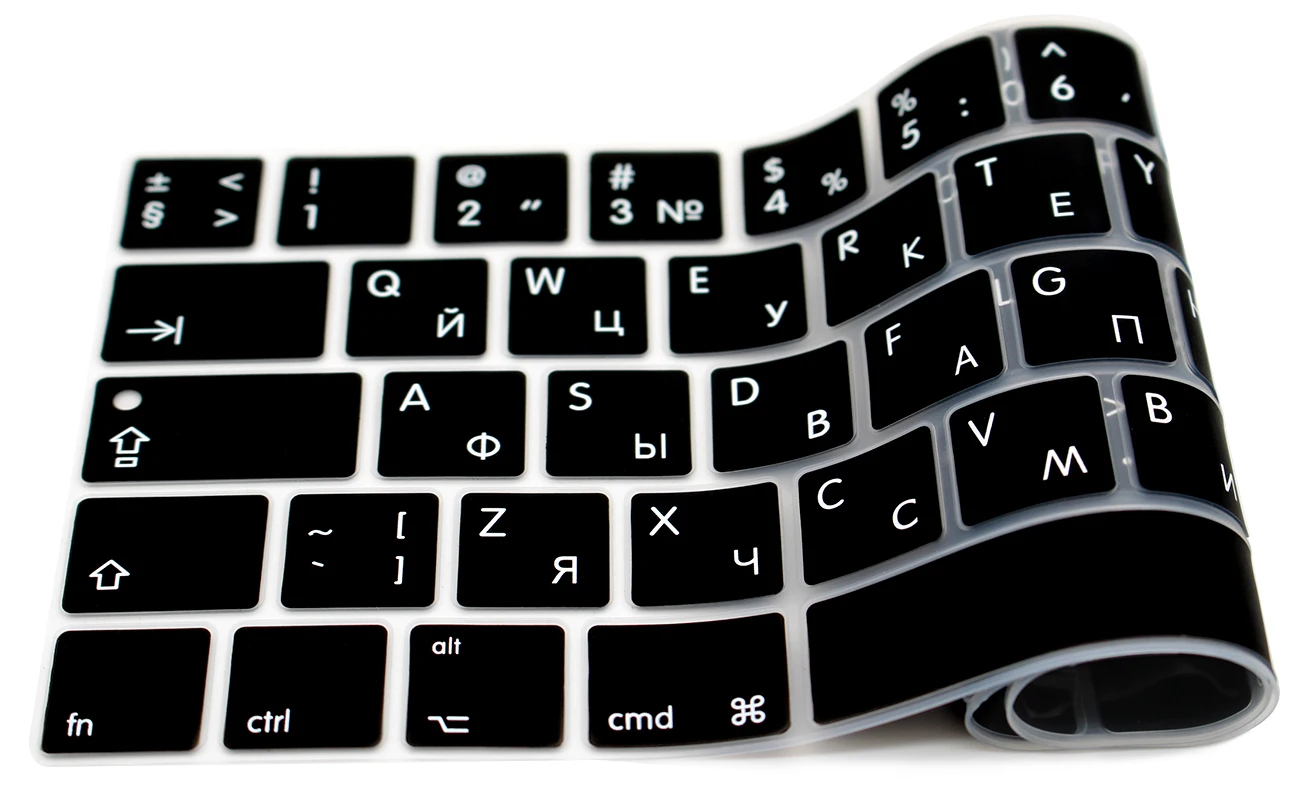 TPU Keyboard Cover for Macbook Pro 15 A1707 A1990 EU US Russian Spanish French Arabic Portuguese Hebrew