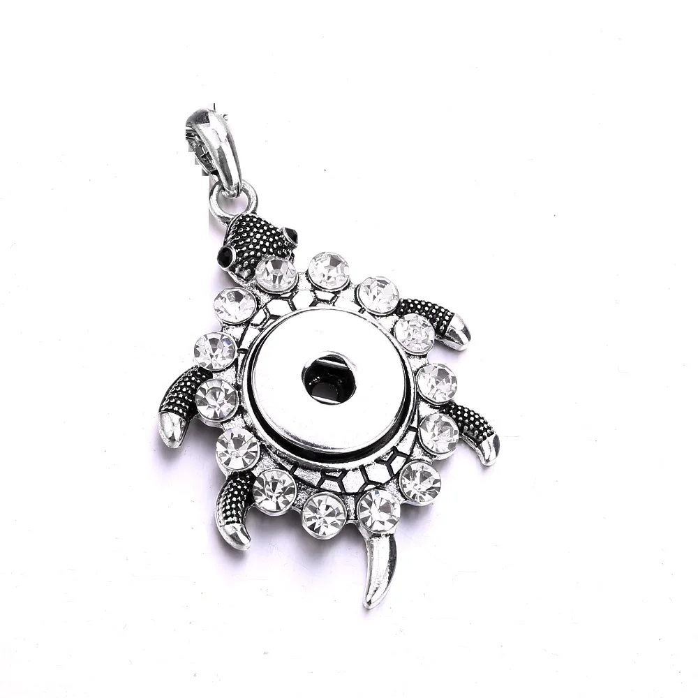 10Pcs 18mm Snap Button Hand Woven Adjustable Pu Chain Necklace Vintage Style Tortoise Heart Eye Pendant Snaps Jewelry