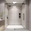 Kpuy Frameless Shower Door, 56-60"" W X 76"" H Glass Shower Door, Sliding Shower Door With 1/4"" (6Mm) Tempered Glass, 1