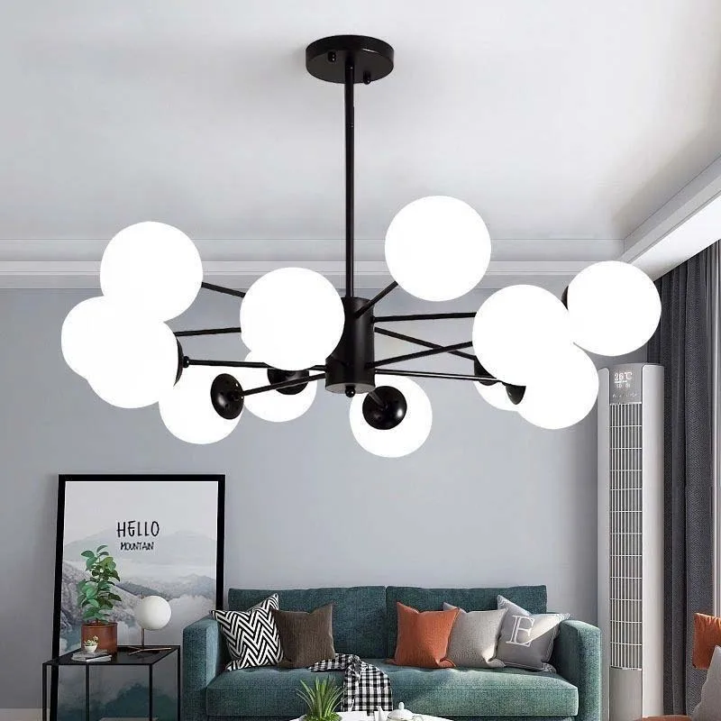 

Scandinavian chandelier LED living room lamp simple modern atmosphere bedroom lamp personalized magic beans lamps and lanterns