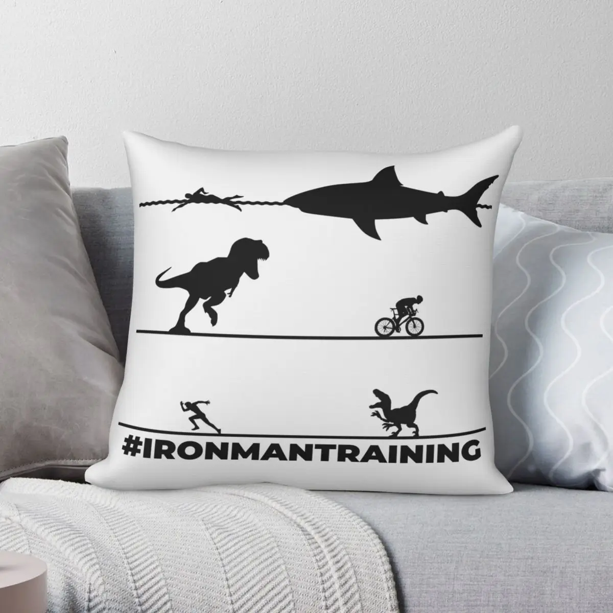 

Ironman Training Motivational Design Pillowcase Polyester Linen Velvet Creative Zip Decor Throw Pillow Case Home Cushion Cover