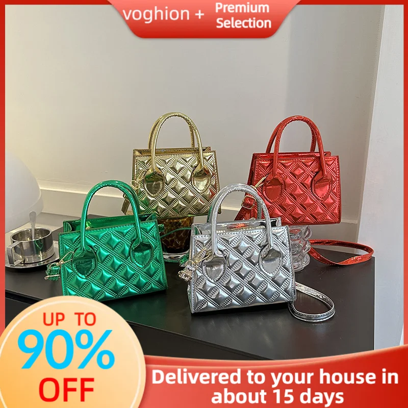 LP Pelle verniciata goffrata da donna 2024 nuova borsa quadrata piccola moda a spalla lucida, semplice e individuale_voghion.com