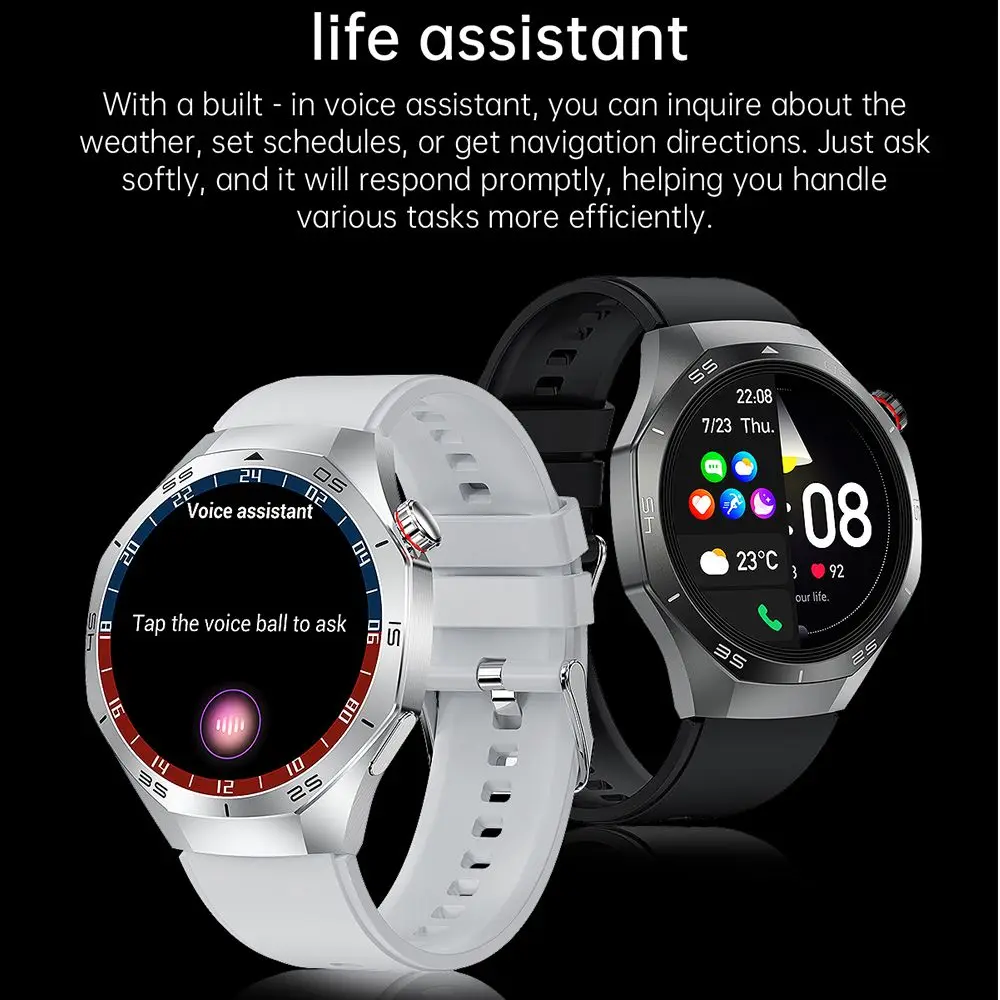 For Huawei GT5 PRO Sports Outdoor SmartWatch Men Upgraded Version AMOLED Screen Bluetooth Call Heart rate Waterproof Women Watch 5