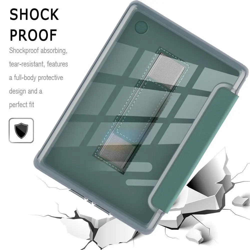 6 inch Case Auto Wake/Sleep with Hand Strap Protective Shell Shockproof Clear Back Folio Funda for KOBO Clara Color/2E/BW
