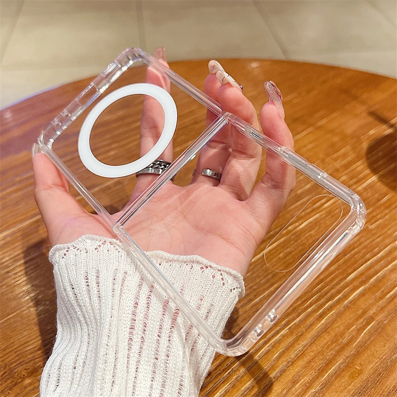 Magnetic Transparent Shockproof Acrylic Case with Magsafe Wireless Charging Compatibility