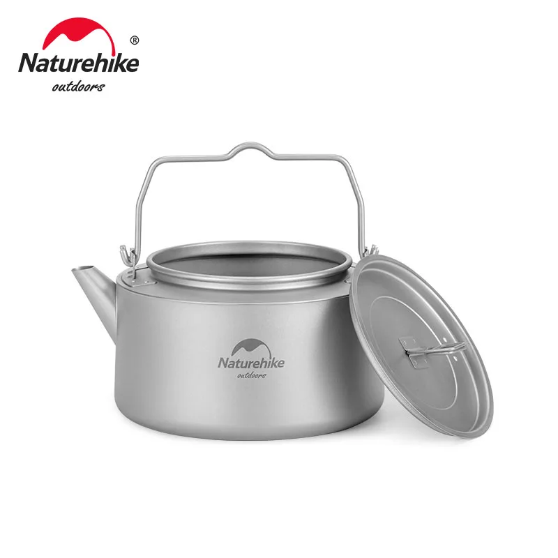 

Naturehike 2023 Outdoor Camping Kettle Hiking Tourist kitchenware Super Light Portable Titanium Kettle Outdoor Titanium Teapot