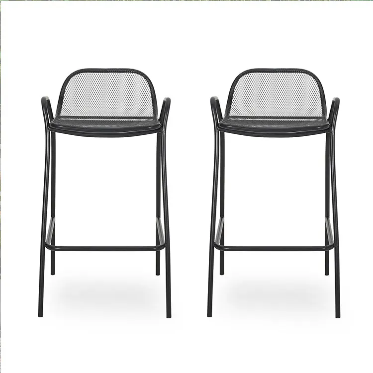 

Outdoor 2 pcs Iron Barstool Chairs Modern Bar stools