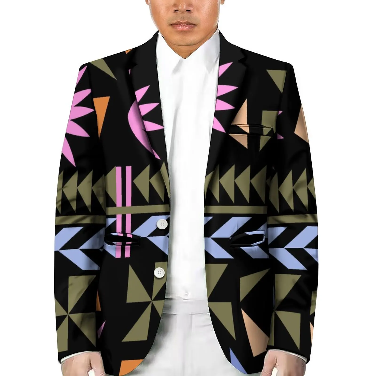 Support design men's casual suit Polynesian tribal fashion single breasted coat trend men's jacket business