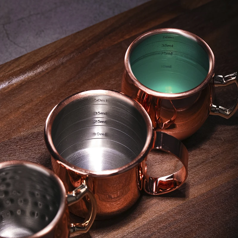 Description Picture 3 of item60ml Measuring Cup Tools Bar Measure Cocktail Jigger Copper Plated Bar Tools Bar Accessories