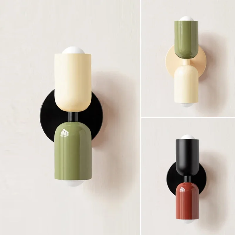 

Colorful Wall Lights Nordic Minimalist Modern Bedroom Bedside Aisle Living Room Kid's Room Background Wall Lamp E27 Home Decor